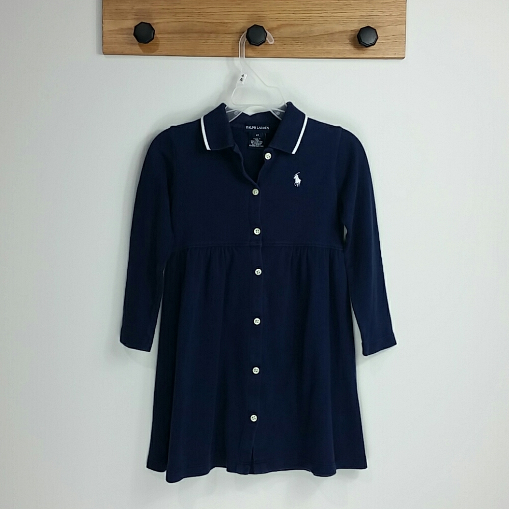 Ralph Lauren navy button up dress 4T